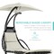 Best Choice Products Hanging Curved Chaise Lounge Chair Swing for Backyard, Patio w/ Pillow, Shade, Stand